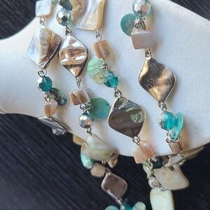 Elegant Silver and Teal Women's Necklace Lia Sophia Stamped